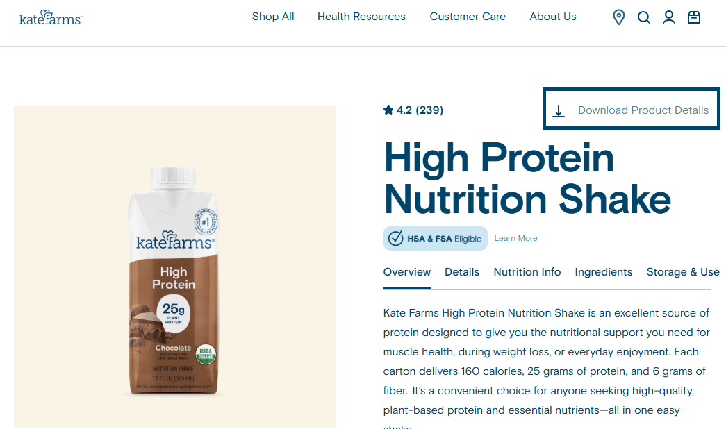 Kate Farms Product Page